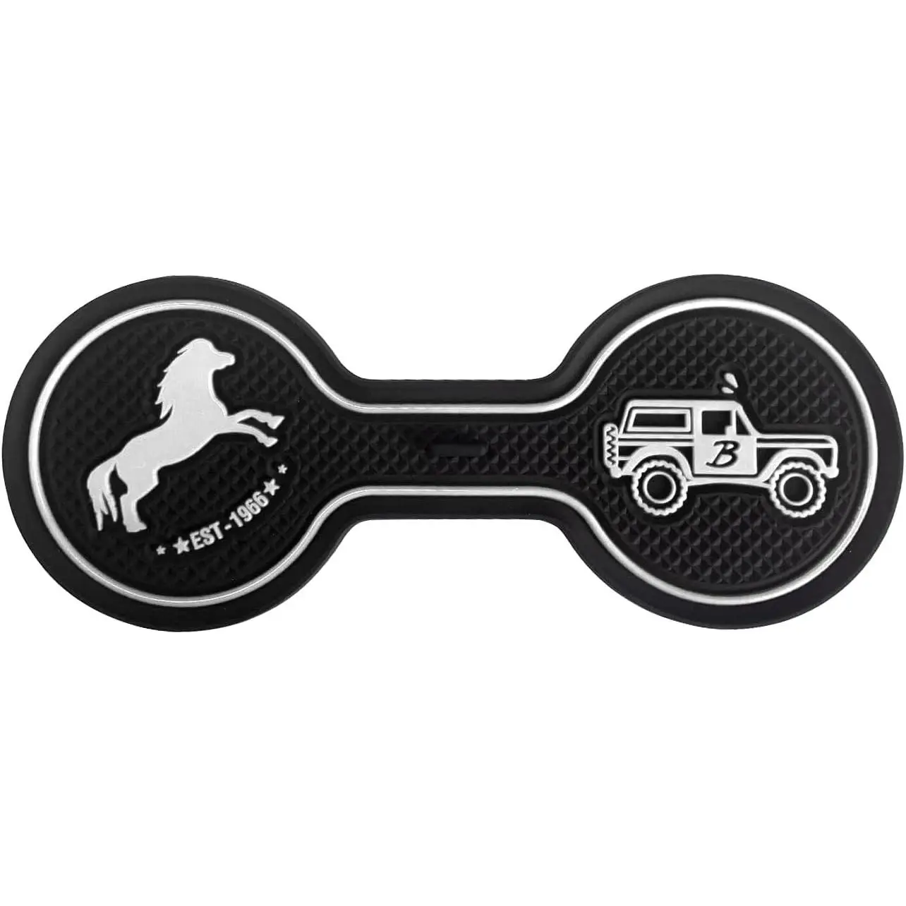Car Cup Holder Coaster Compatible with Ford Bronco Offroad 2021-2025, Silicone Car Decorative Water Coaser, Bronco Car Accessories (White)