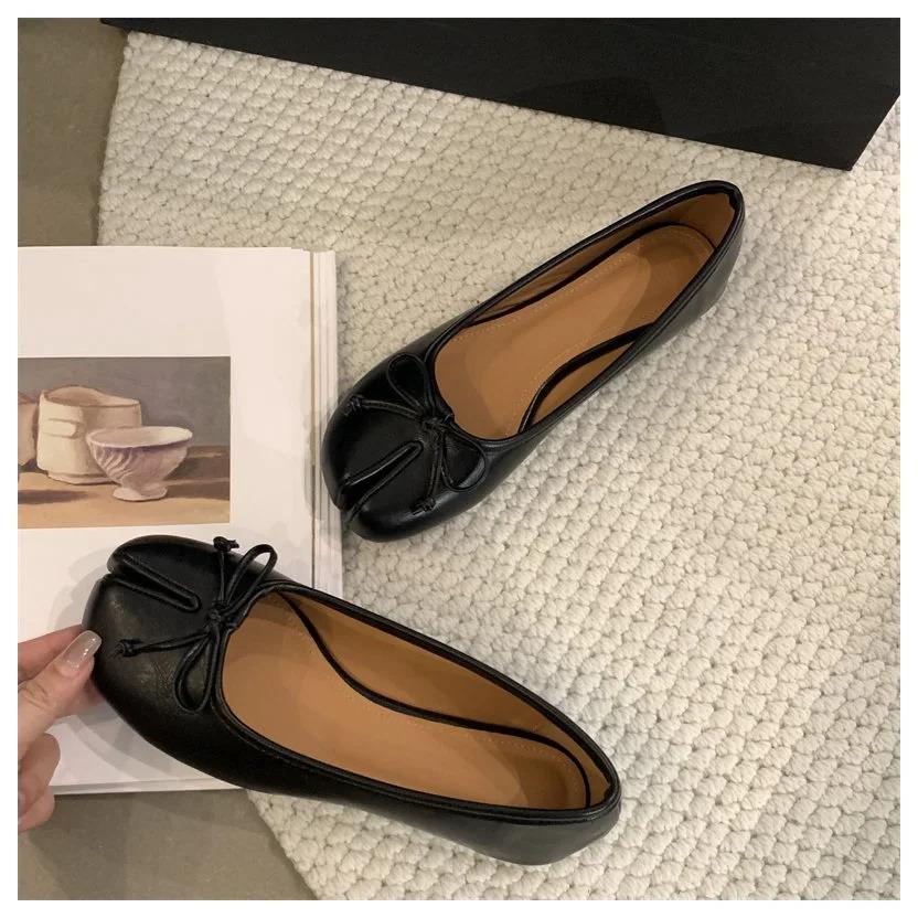 New Women Flats Soft Ballet Shoes Slip On Loafers Soft Moccasins Tabi Ninja Casual Shoes Mujer Ladies Shoes Bow Knot Mujer