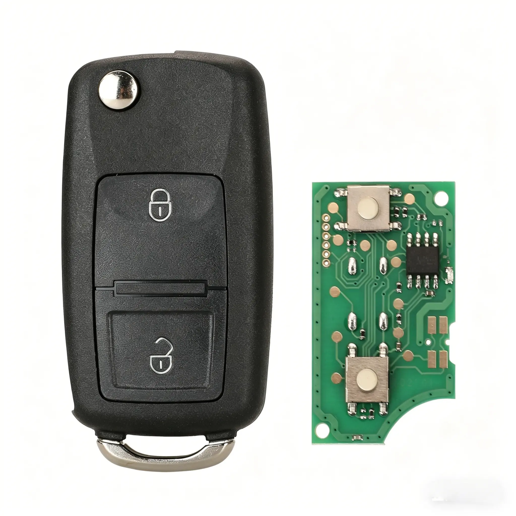 Foldable Car Remote Key for Volkswagen Golf Polo Passat New Beetle Bora, 2-Button, 4343mhz, Id48 Chip, Replacement Car Key