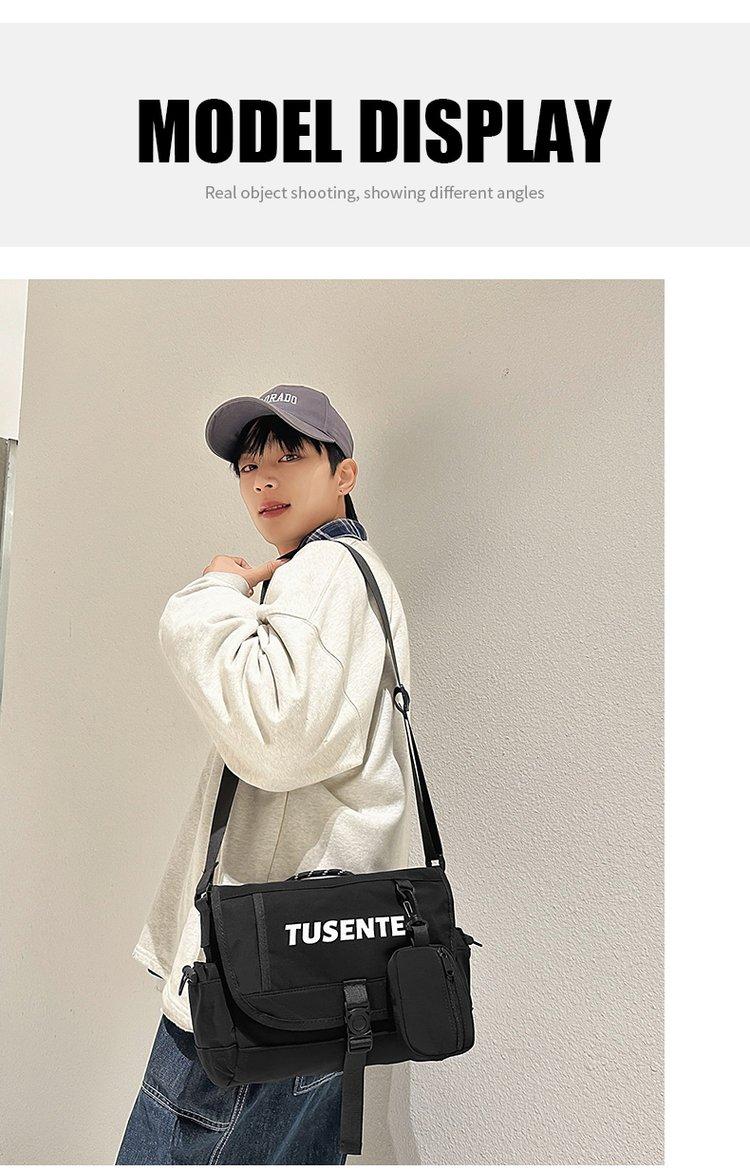 Open-top 2026 winter one-size-fits-all chest bag made of nylon fabric with lettering