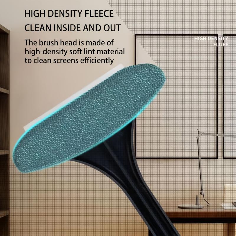 Household Cleaning Tool, Ideal for Christmas and Valentine's Day, Window Cleaning Brush, Cleaning Supplies, 2-in-1 Double-Sided Window Screen Cleaning Brush and Glass Wiper with Scraper, Long Handle, Dual-Use for Wet and Dry Cleaning.
