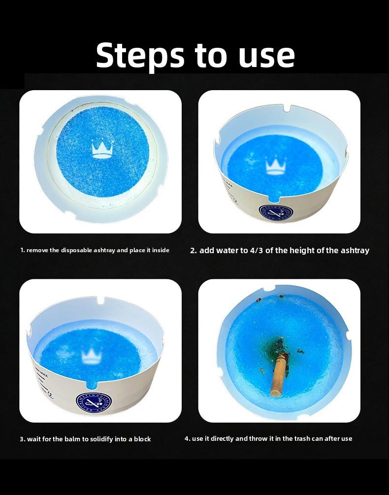 Disposable Ashtray Thick Hardened, For Office Home Car Use, Anti-Flying Ash With Smoke Extinguishing Sand, Portable Clean Hygienic Lazy Extinguishing Tool