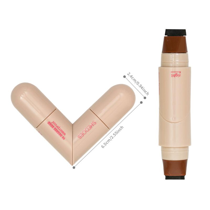 2-in-1 Rotating Eyeliner Stamp and Eyebrow Stamp - Dual-Head Design with Wing Stamp, Quick-Drying, Long-Lasting, Smudge-Proof, Easily Create Cat Eye Makeup, Sharp Wing Eyeliner and All-Day Long-Lasting Makeup