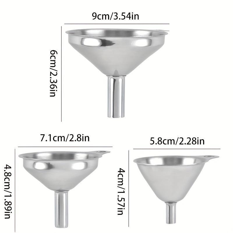 Three-Piece Stainless Steel Funnel Set