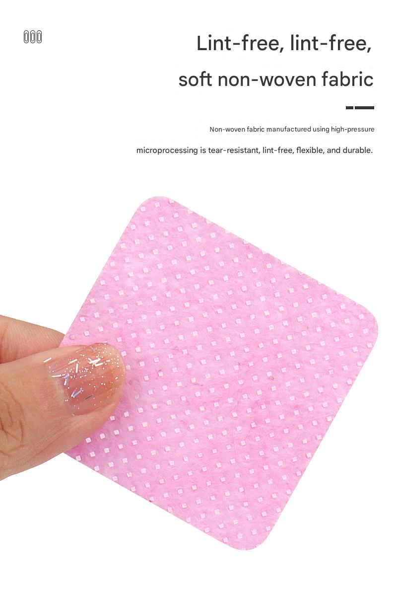 2 boxes 400pcs / Glue bottle mouth cleaning cotton pads, tweezer cleaning cotton pads,pink boxed glue wipes, non-woven fabric material, 200 pieces/box