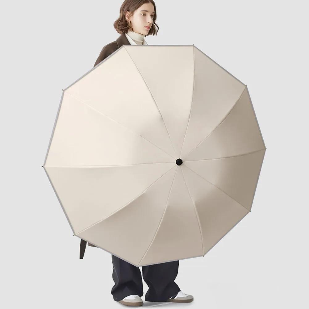 Large Folding Umbrella Automatic Open Close with Loop Handle for Rainy Days Outdoor Waterproof Steel Vinyl Unisex Green Compact Windproof Large Folding Umbrella Automatic Open Close with Loop Handle for Rainy Days Outdoor Waterproof Steel Vinyl Unisex Green Compact Windproof