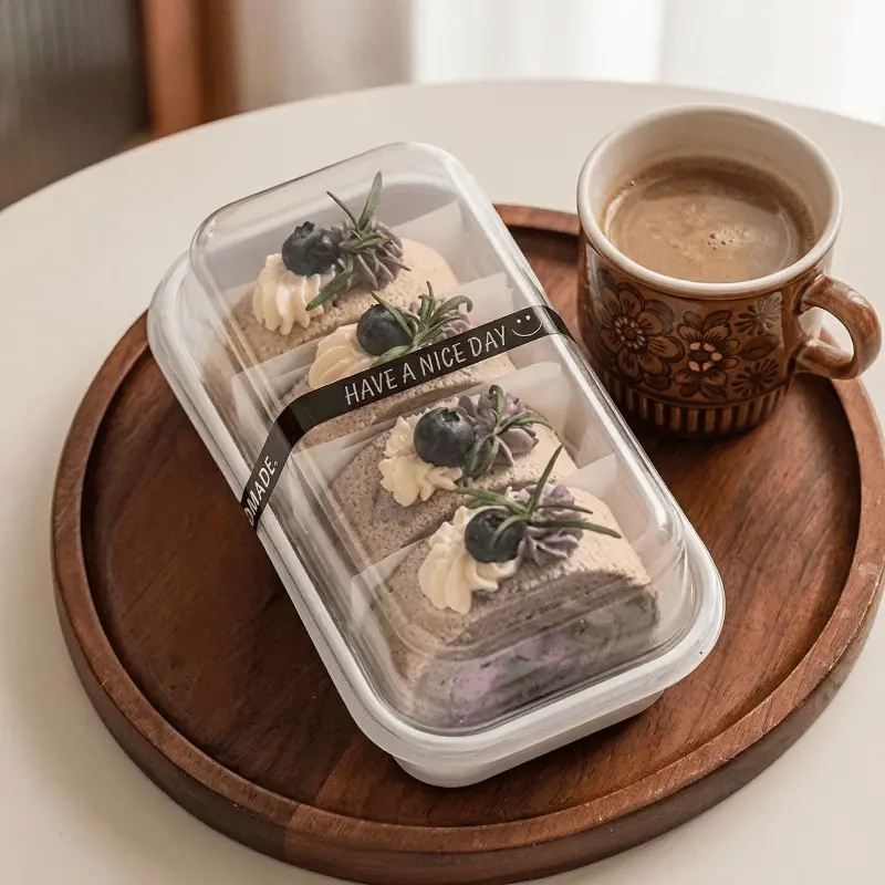20pcs Cake Containers with Lids & 20pcs Sealing Stickers, Clear Plastic Individual Cheesecake Containers, Disposable Dessert Boxes for Bakery Takeout, Baking Accessories