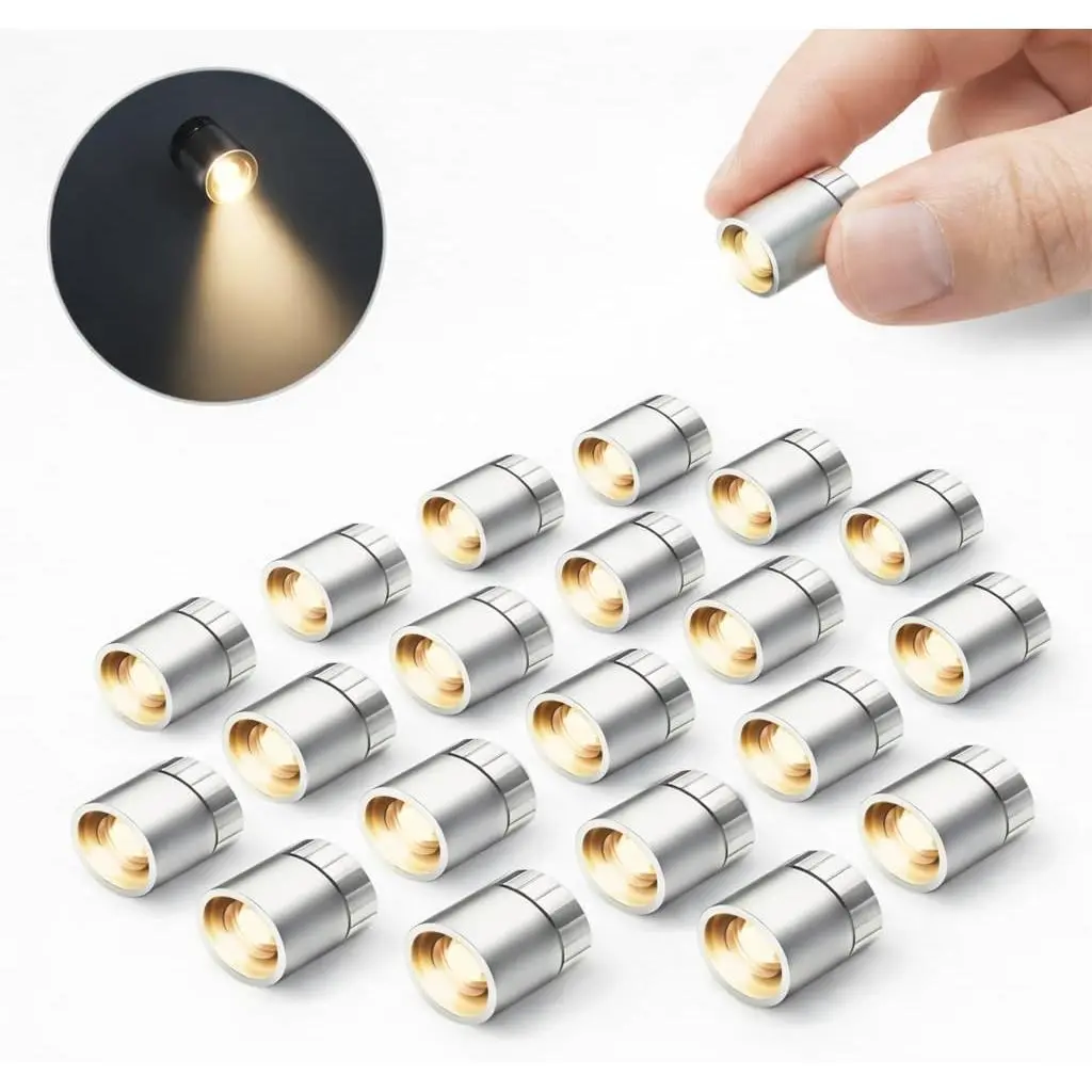 20 Pack Mini LED Lights, Battery Powered Spot Lamps, Micro Lights for DIY Crafts, Models, Display Case, Decorative Lighting, Warm White