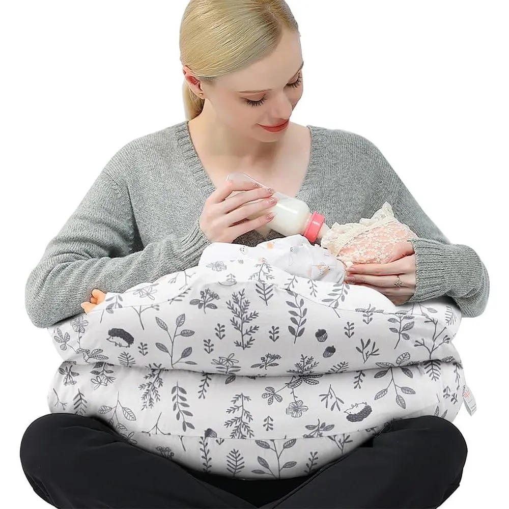Chilling Home Nursing Pillow Adjustable, Pillow for Breast Feeding Bottle Feeding, Large Size More Support for Mom, Breastfeeding Essentials, Removable Cover