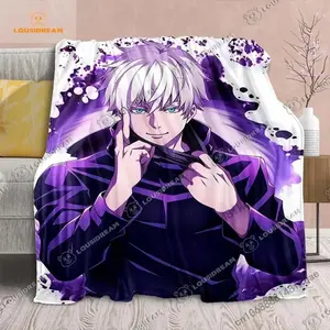 Jujutsu Kaisen Yuji Megumi Nobara Satoru Gojo Anime Throw Blanket, Soft Cozy Cover for Bed Sofa Travel, Gift for Adults and Children, Kid Room Decor, Birthday Father's Day Gift