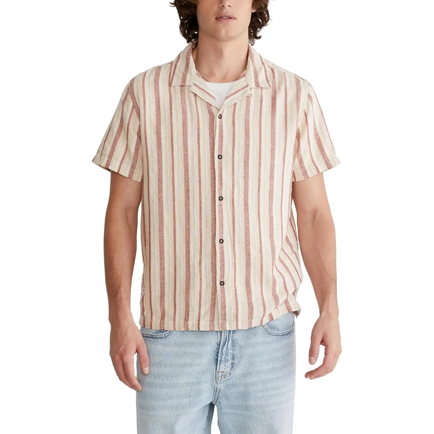 Aeropostale Men's Vertical Stripe Button Up Shirt