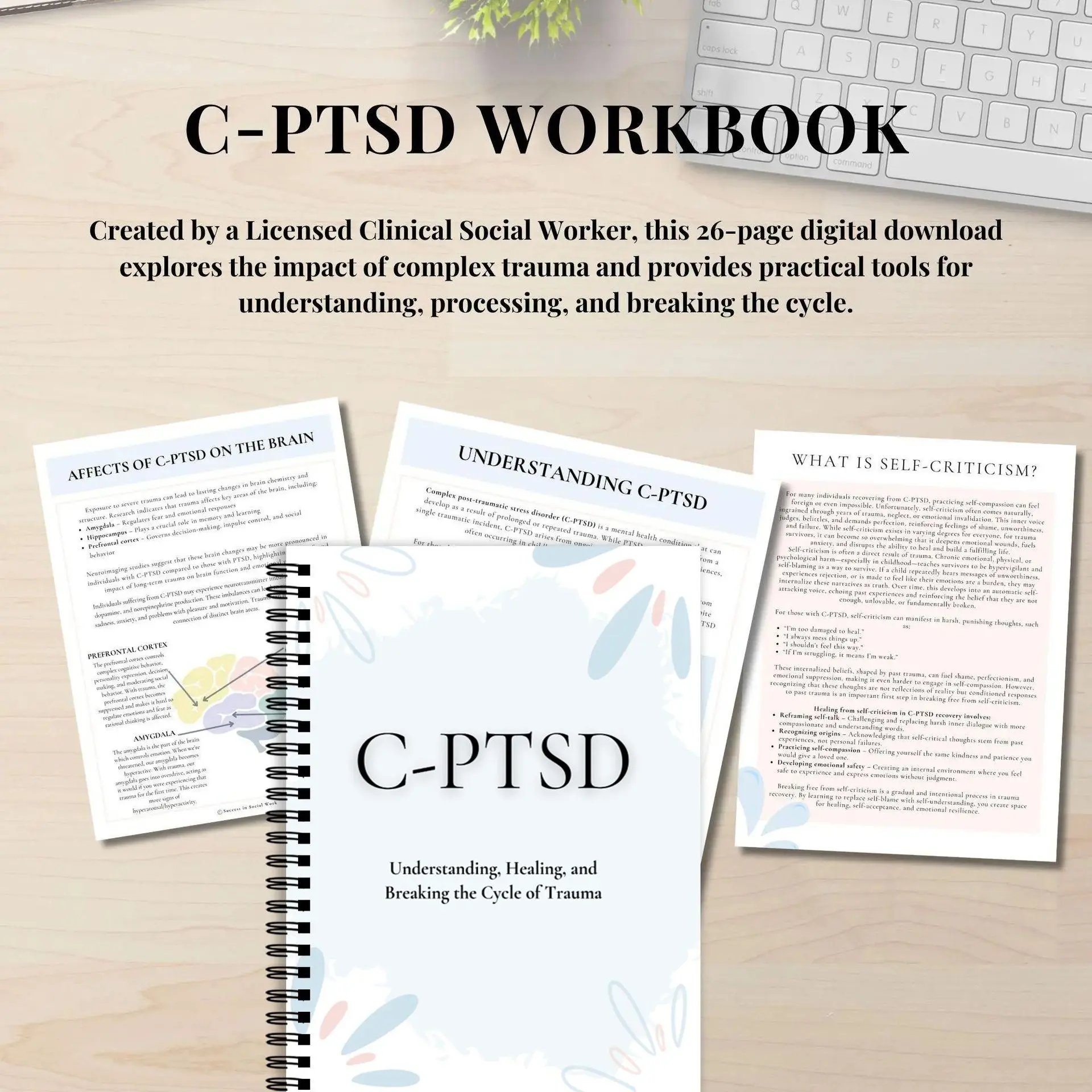 A5 Spiral Notebook for Ptsd Recovery, Dual-Spiral Binding, Emotional Healing Journal, Psychological Counseling Planner