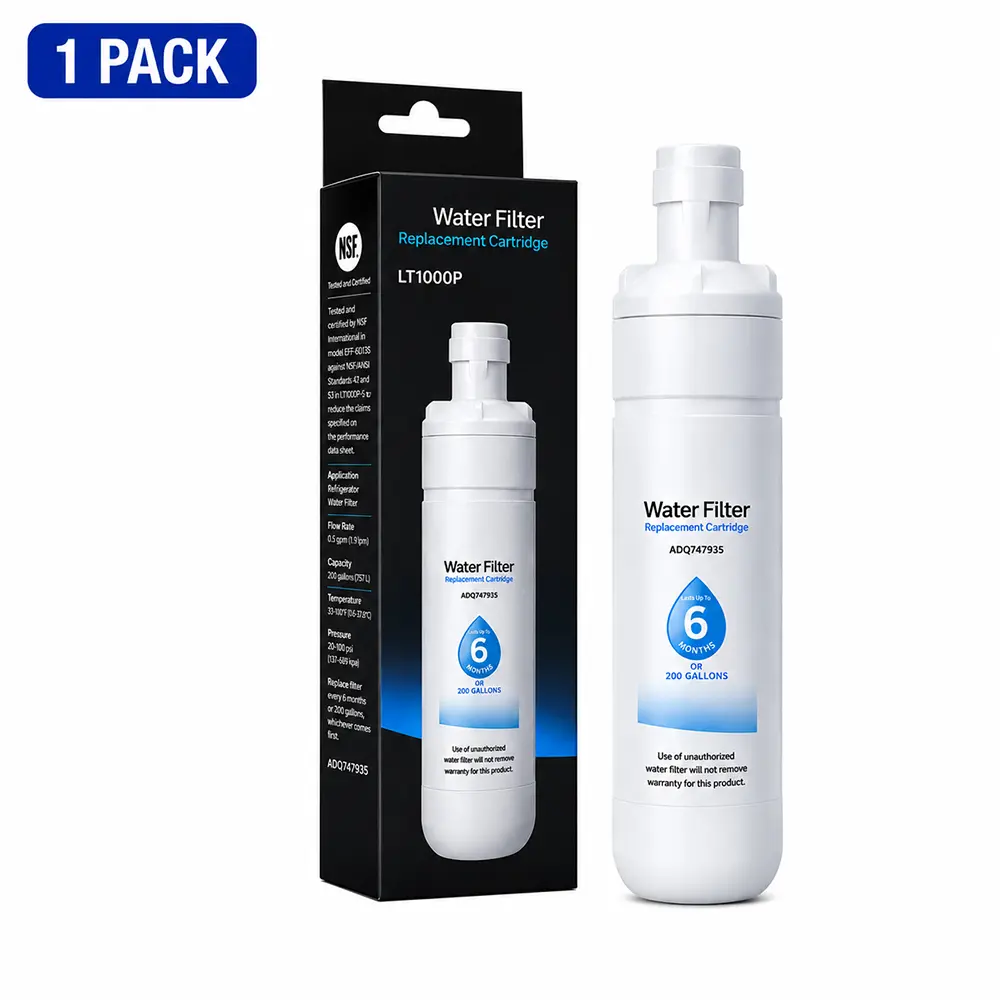 LT1000P Refrigerator Water Filter Replacement, 1 Pack Compatible with LG LT1000PC LT1000PCS ADQ74793501 ADQ74793502 MDJ64844601, Fits Kenmore 46-9980 9980, 6-Month High Efficiency Filtration, 200 Gallons