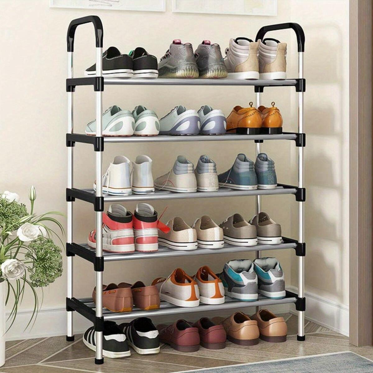 Stackable Shoe Rack Organizer, Shoe Storage Organizers, 4-7 Layer Space-Saving Design, Easy Access Without Dust Cover, Ideal for Home Use, No Assembly Required