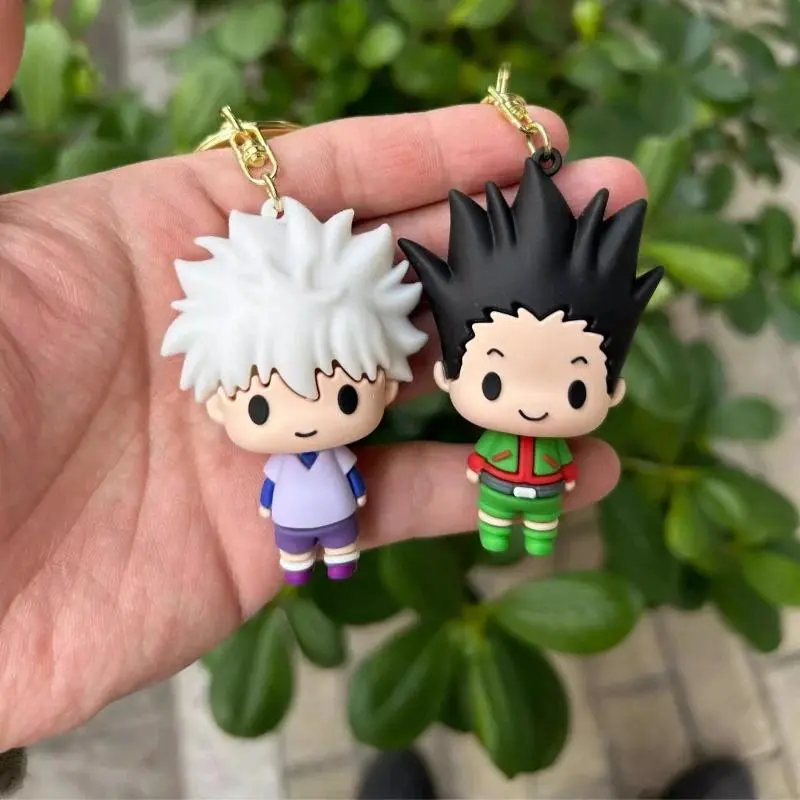 6 types HUNTER x HUNTER Action Figure Keychain Killua Zoldyck GON FREECSS Pendent Keyring Hisoka Chrollo Kurapika Car Key Holder