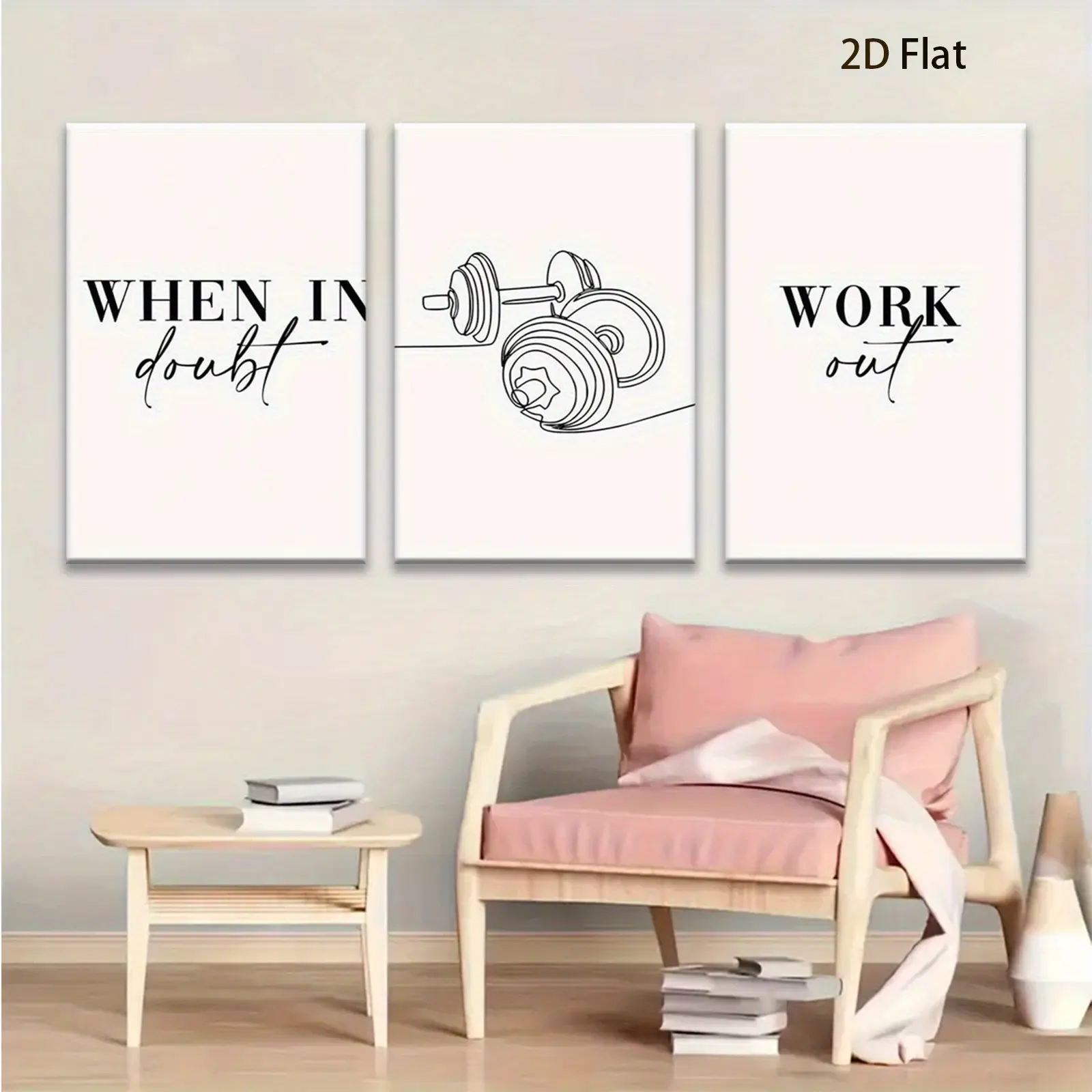 3Pcs Framed 2D Canvas Wall Art Prints - Fitness & Weightlifting Motivational Quotes, Home Decor for Living Room/Bedroom, Ideal Birthday Housewarming Holiday Gifts wall decor wall art
