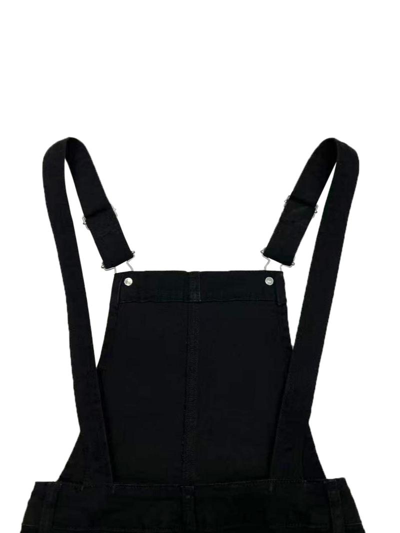 Women's Pocket Denim Overalls, Casual Fashion Overalls for Daily Wear, Ladies Clothes for Summer
