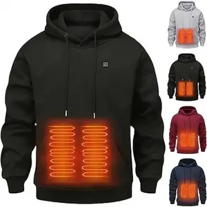 Unisex Pullover Heated Hoodie Sweatshirt Warm Hooded Heating Coat USB for Men and Women 5 Heating Zones 3 Settings 7.4V Battery Machine Washable Ideal for Outdoor Adventures
