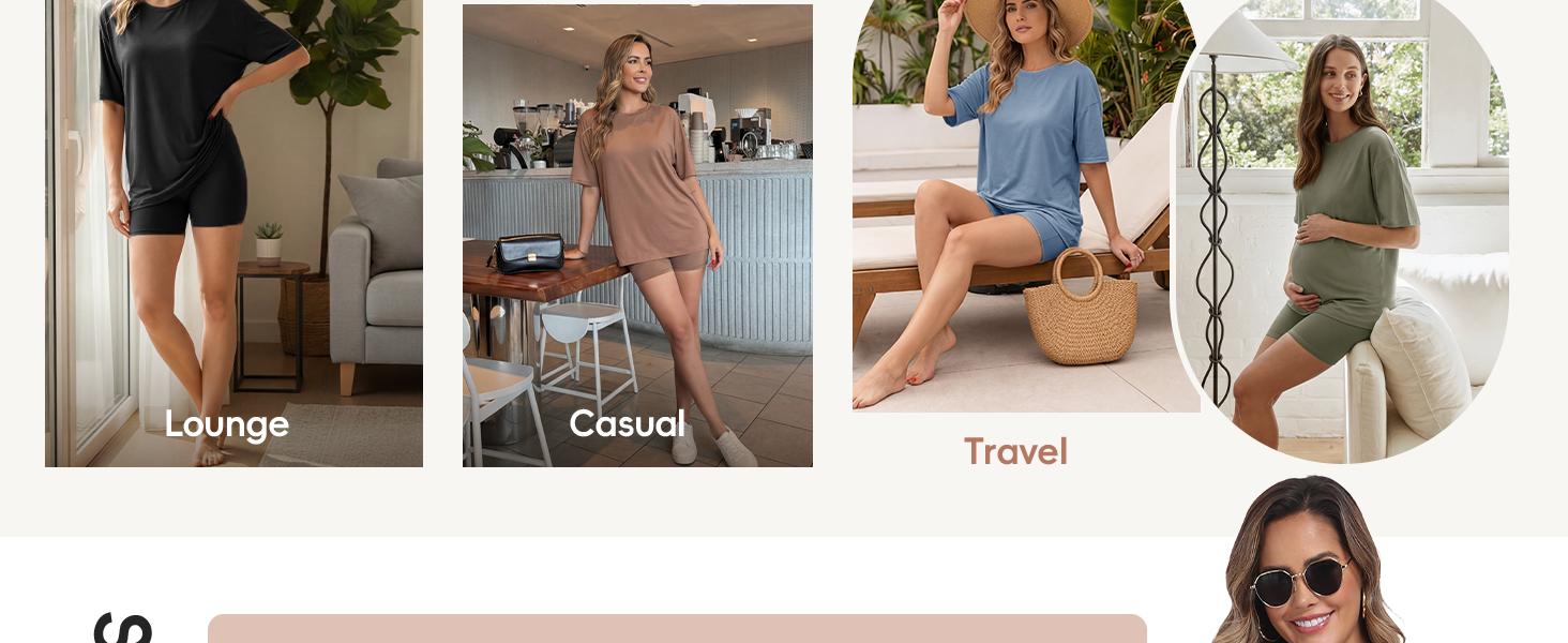 2 Piece Sets for Women Summer - Oversized T-Shirt and Biker Shorts Lounge Sets Matching Outfit for Travel Casual