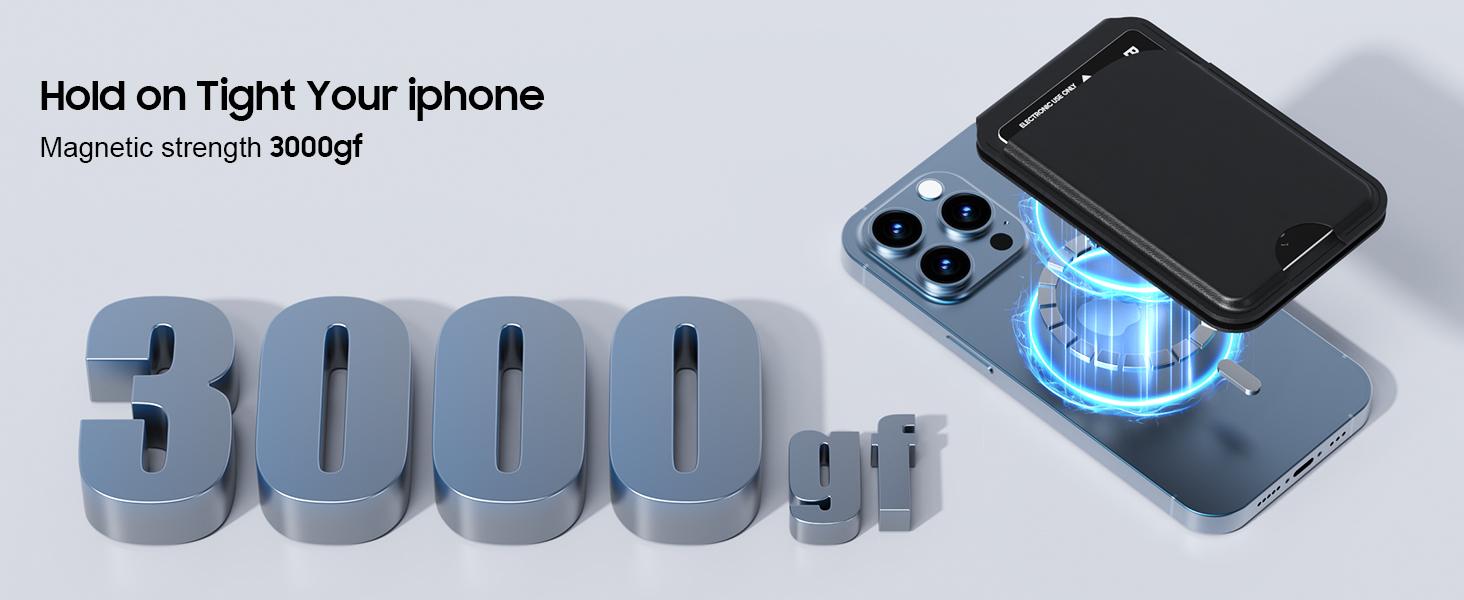 Mag-Safe Wallet Magnetic Wallet for Phone Lightweight Magnetic Phone Pouch Stand Adjustable Leather Mag-Safe Card Holder for iPhone 17/16/15/14/13/12 Series, Not for iPhone 13/12 Mini