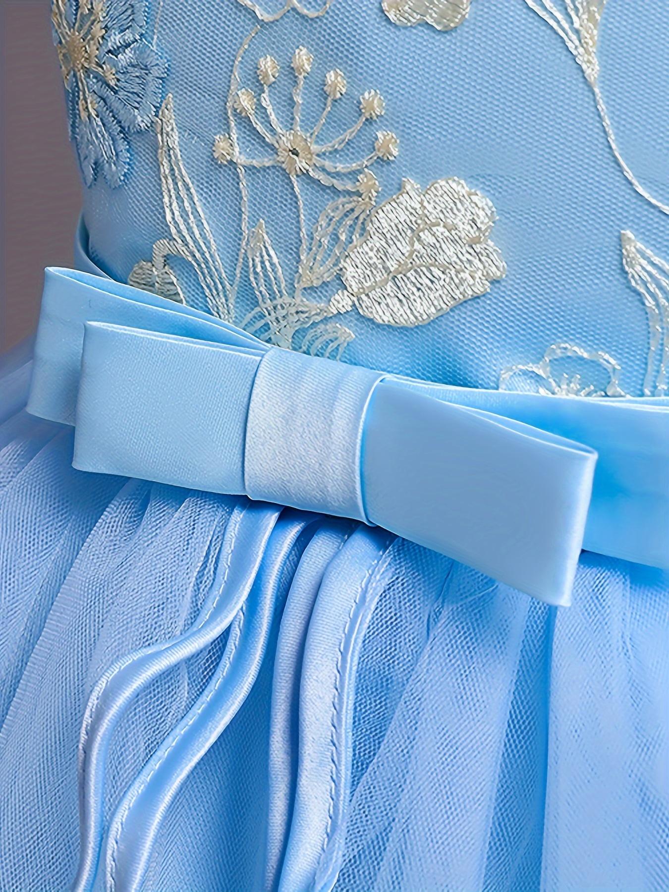 Formal Occasions Girls Mesh Embroidered Puffy A-line Princess Dress Birthday Evening Party Wedding Flower Girls Party Dress Gifts  Gifts