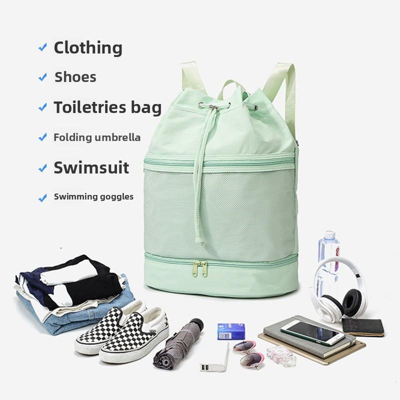 Dry and wet separation swimming fitness bag women's outdoor sports drawstring backpack large capacity sports mountaineering travel bag Dry and wet separation swimming fitness bag women's outdoor sports drawstring backpack large capacity sports mountaineering travel bag