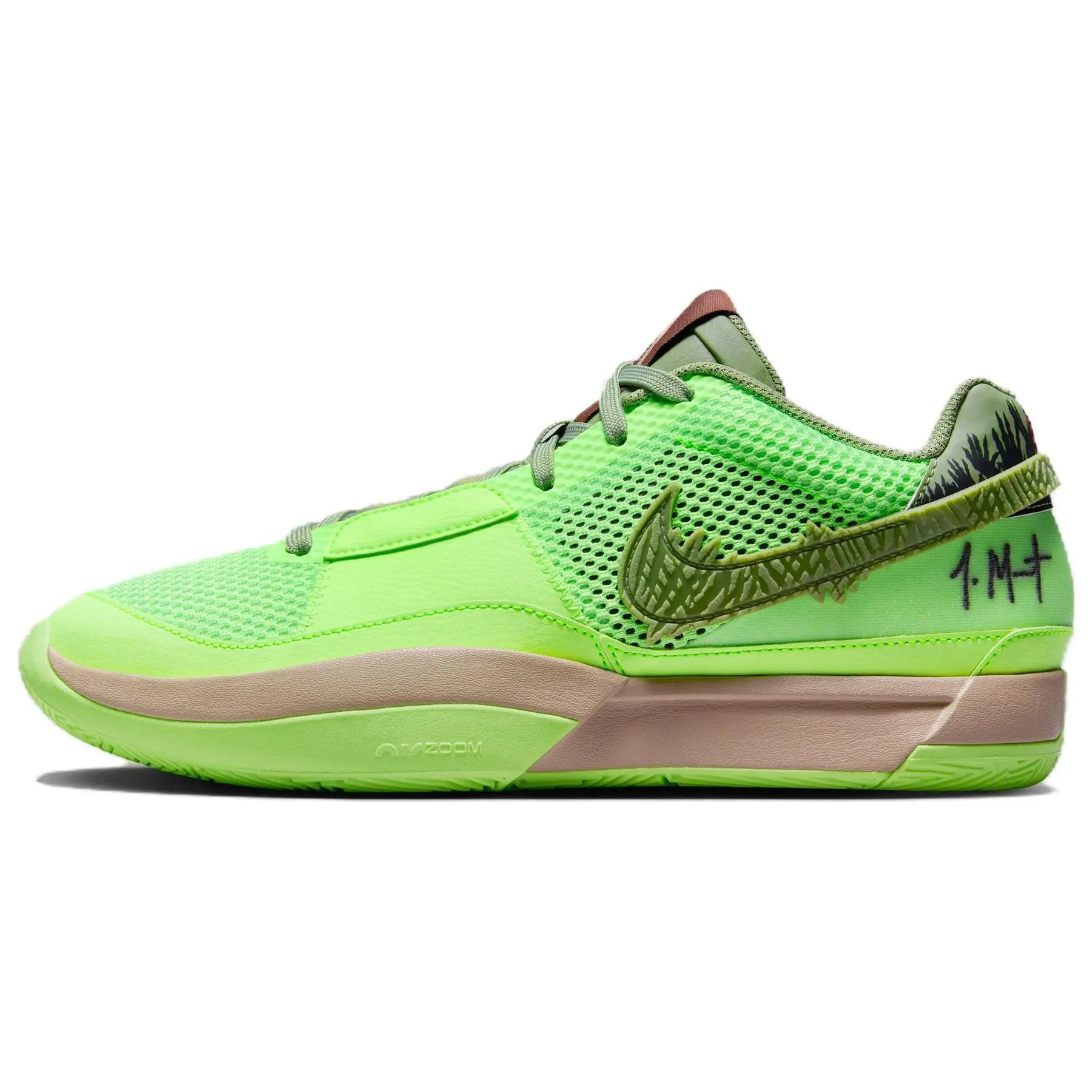 Nike Ja 1 Morant Basketball Shoes – Unisex Low-Top, Halloween Green, Comfortable Street-Style Performance Sneakers Verifiable, with credentials and supporting global authentication