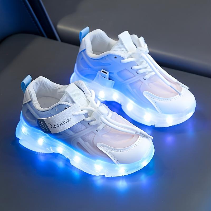Casual Cool Rechargeable LED Sports Shoes Boys Shock Absorption Anti-Slip Running Training Luminous Sneakers
