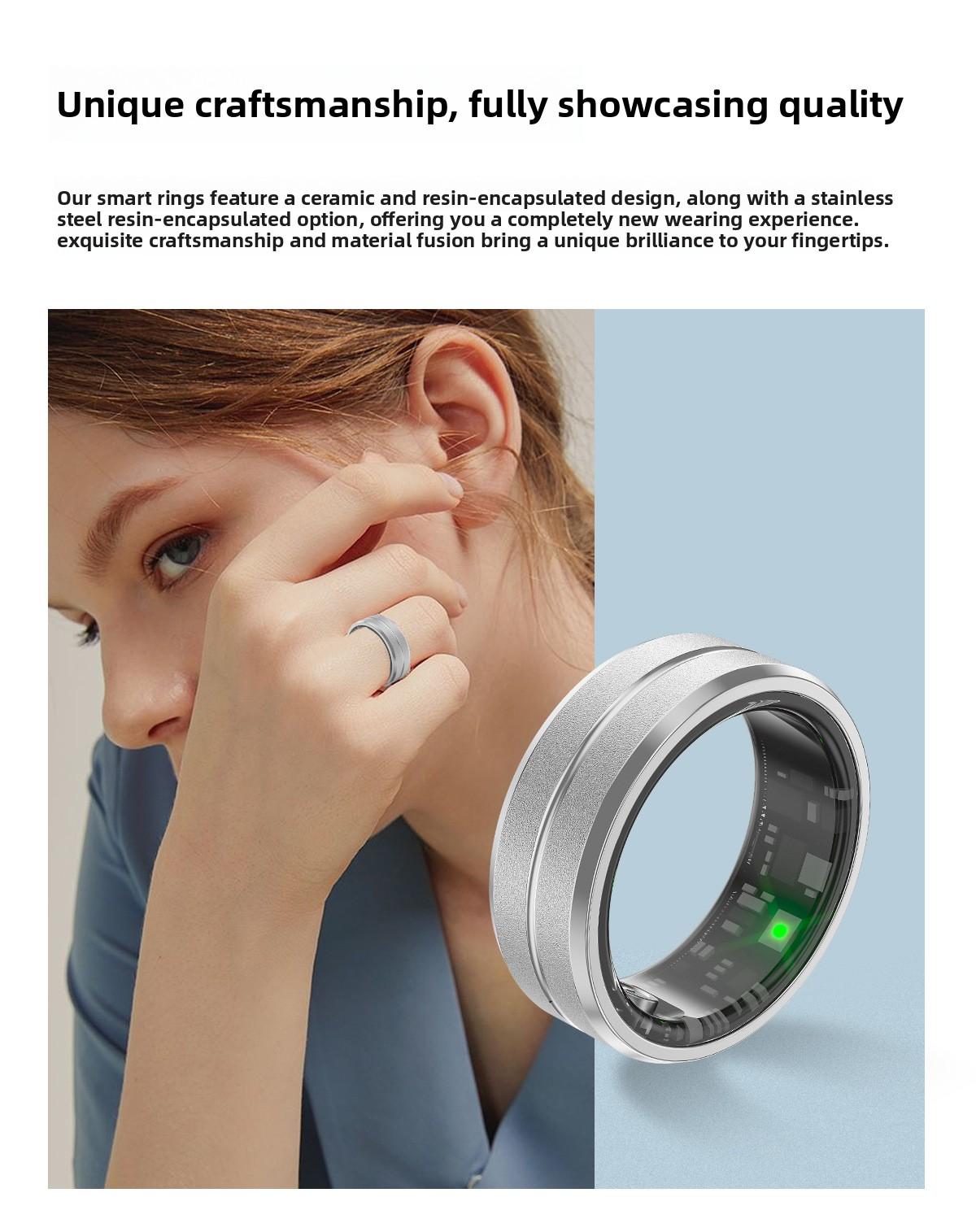 Smart Ring SR01 Fitness Tracker Health Monitor Sleep Blood Oxygen Heart Rate Bluetooth Multi-function Activity Tracker for Sports and Daily Use