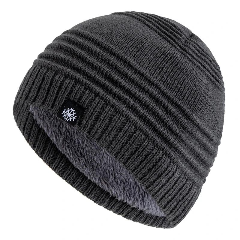 Unisex Classic Snow Label Fleece Beanie Hat Keep Warm Winter Hat Lightweight Hats For Men Women Fashion Winter Cap