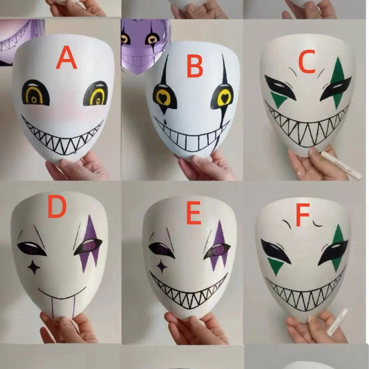 Anime The Freak Circus Pierrot Jester Harlequin Ticketaker Doctor PVC Mask Student Props Face Mask Masked Halloween Xmas Gift