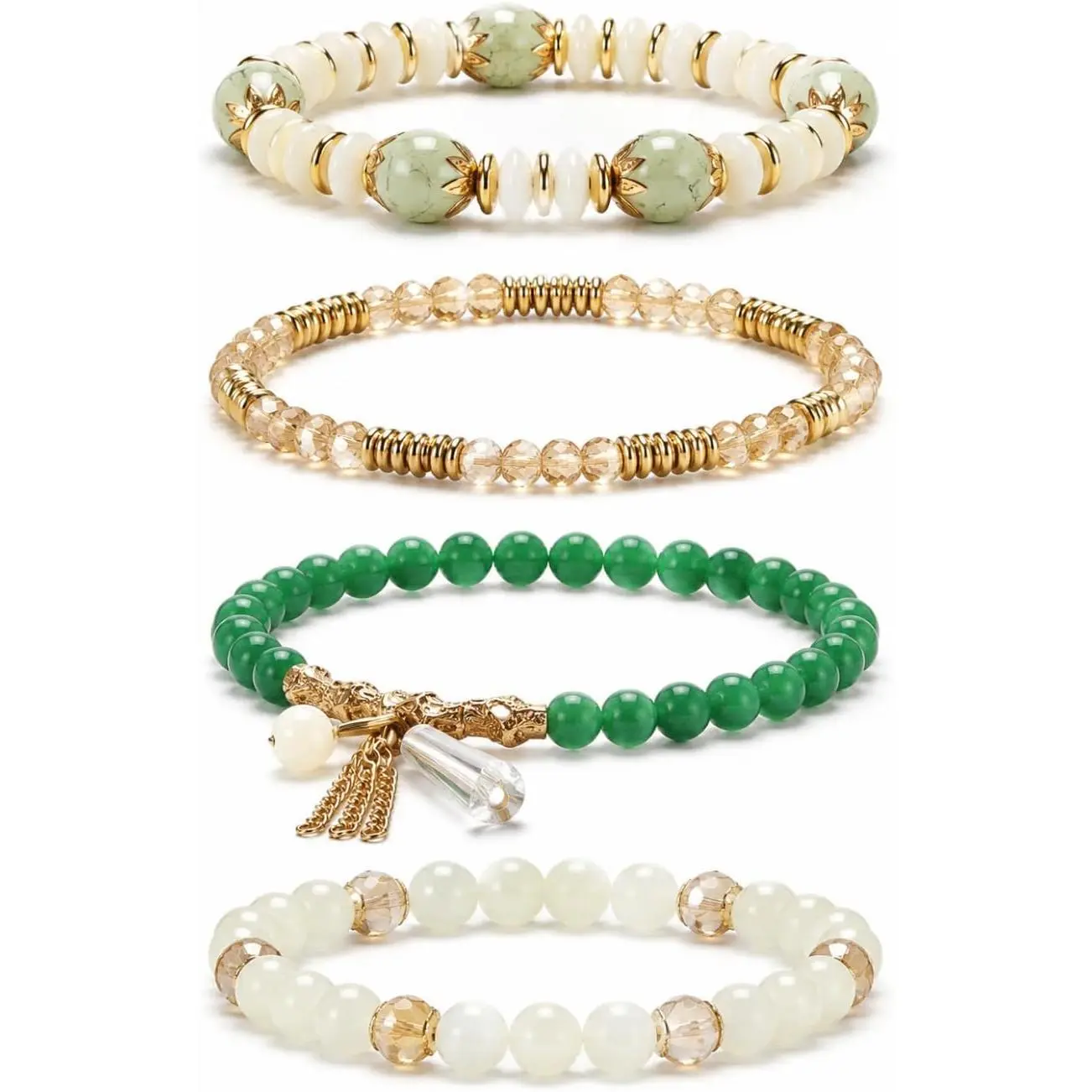 Women Green Boho Beaded Bracelets And  Sets Sophisticated Style Accessories Suitable For Daily Wear Parties And Holiday Gifting