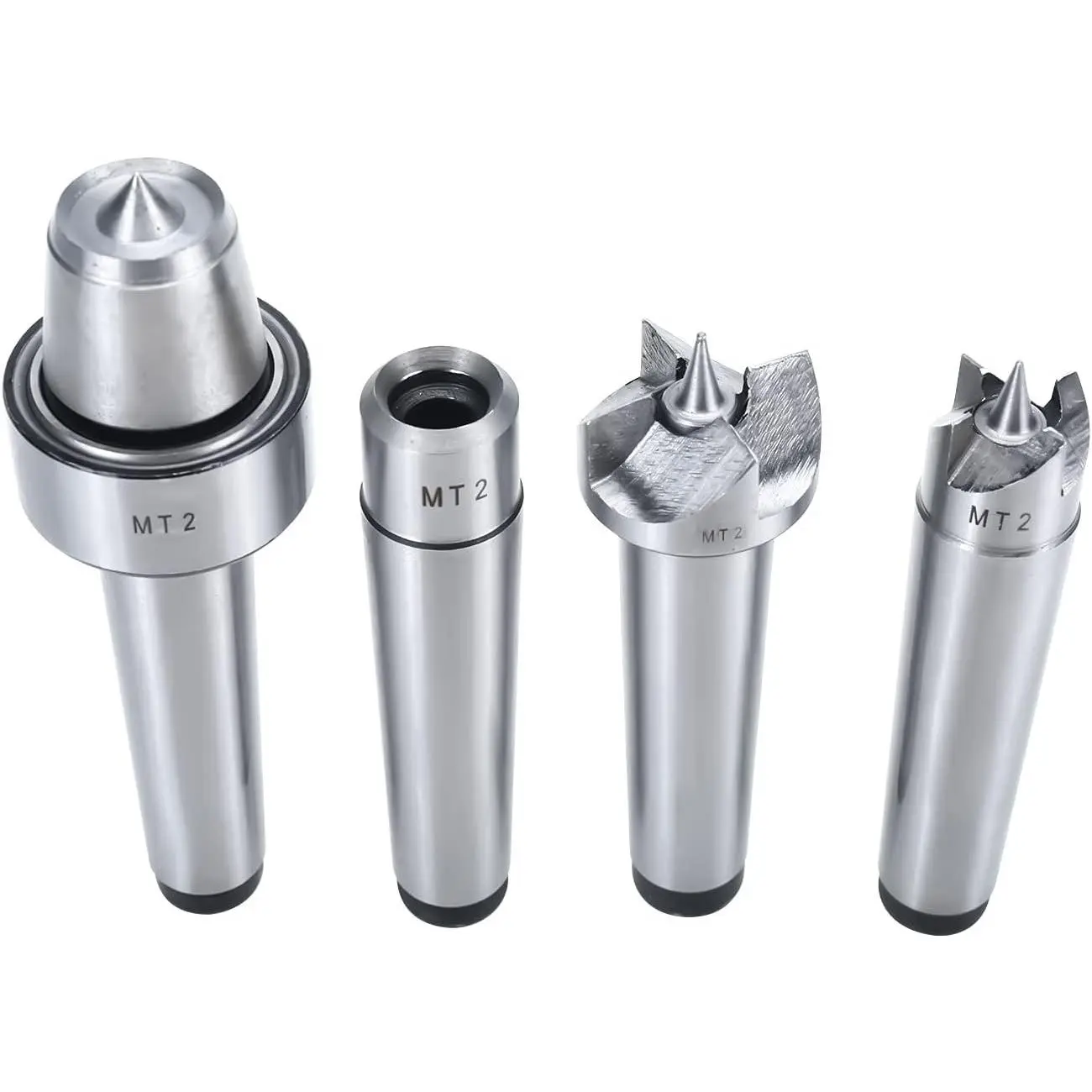 4Pcs MT2 Wood Lathe Live Center Set Drive Spur Cup for Woodworking Machines