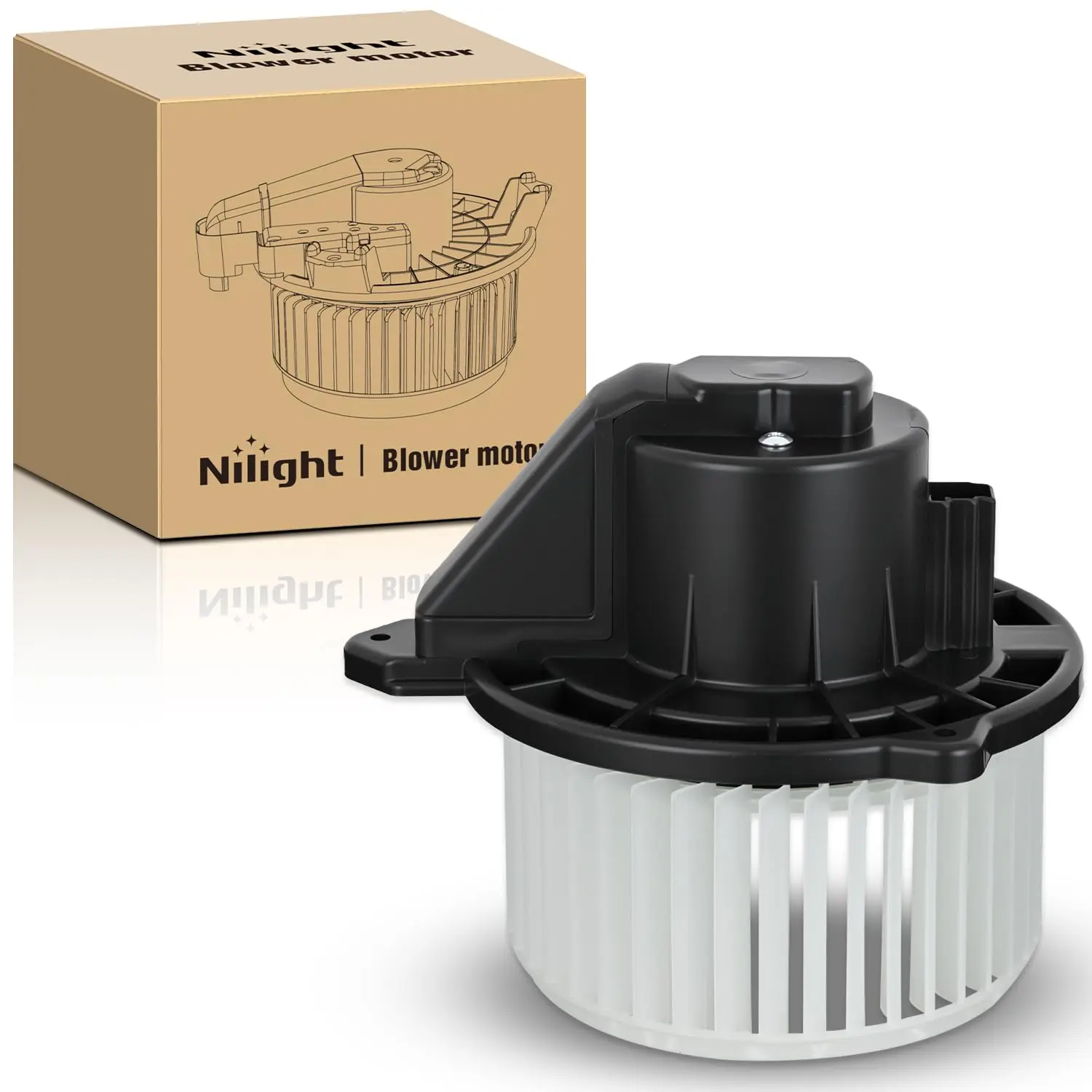 Nilight AC Heater Blower Motor with Fan - OE Replacement for Dodge Ram 1500/2500/3500 (2002-2008), Jeep Grand Cherokee (2002-2004), Replaces 700012/PM9198/5012701AB/5096255AA/5096256AA, Direct Fit, High Flow, Precision Molded ABS Plastic