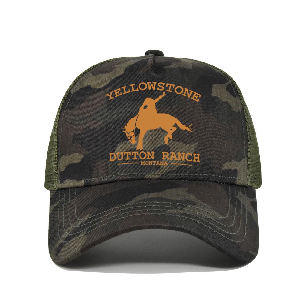 Best-selling Yellowstone baseball cap, screen-printed Yellowstone mesh cap, printed duckbill cap, unisex washable breathable sun hat