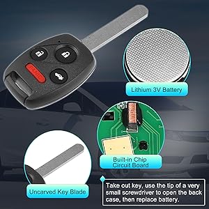 313.8MHz N5F-S0084A Replacement Smart Proimity Keyless Entry Remote Key Fob for Honda Civic for Acura MD 2006-2013 4 Buttons Uncut Car Ignition Key 46 Chip