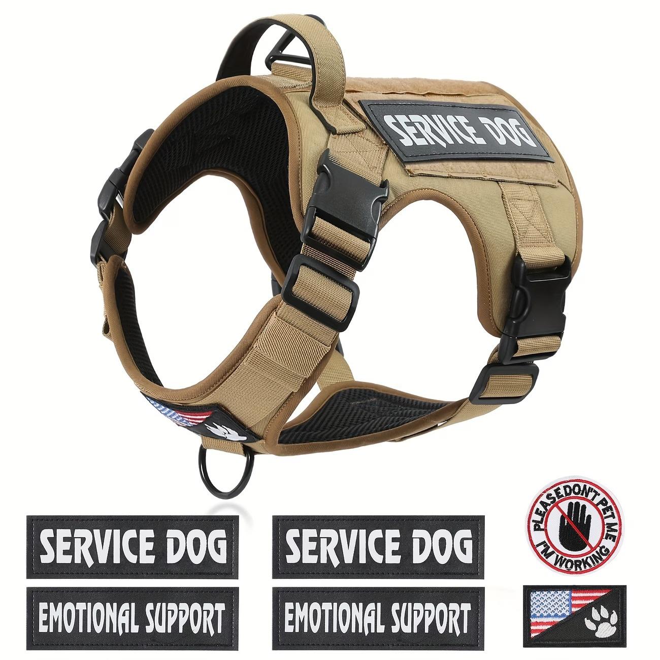 Tactical Dog Harness for Small Medium Large Dogs No Pull Adjustable Harness Training Easy Control Pet Vest with patches set Reflective Working Training