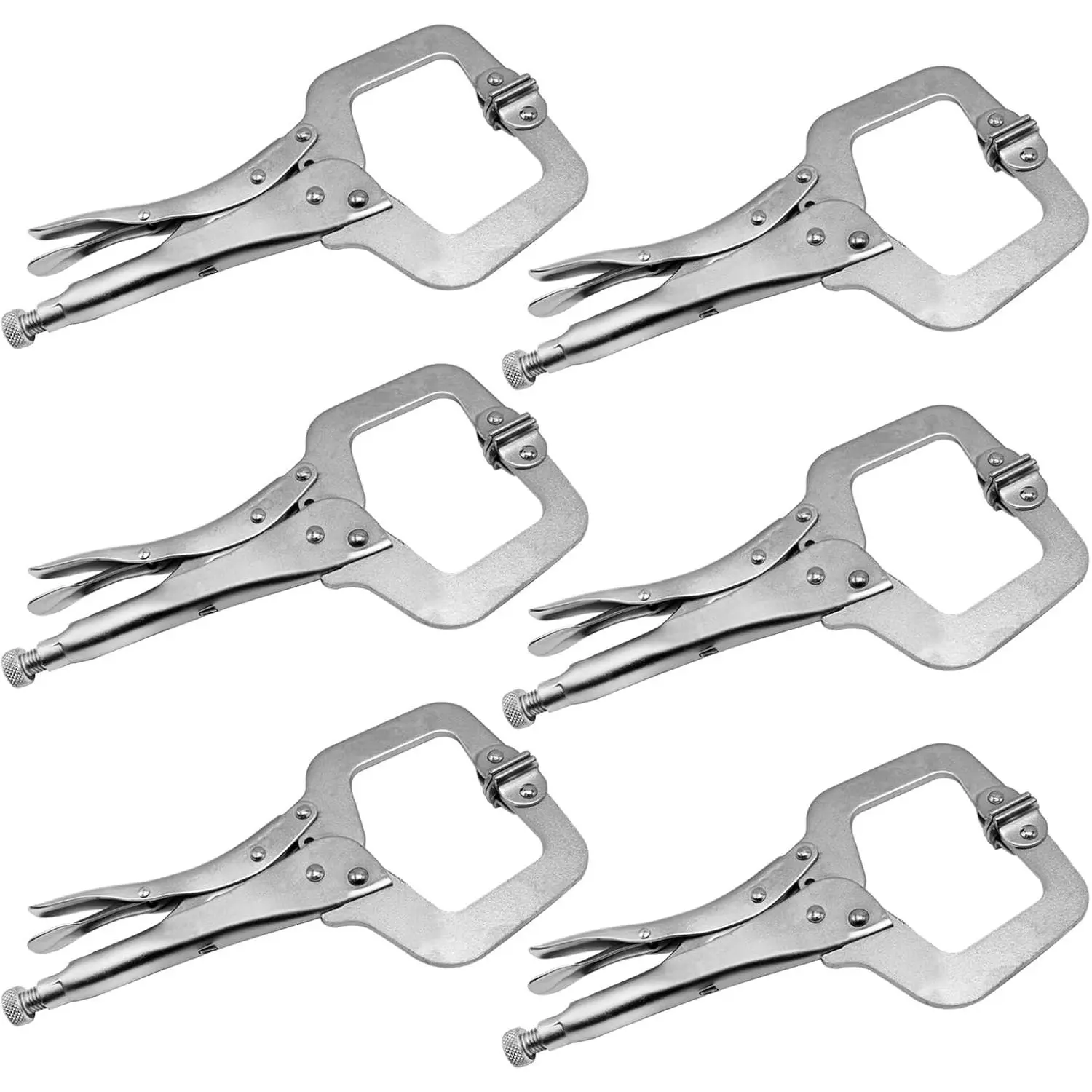 6 Pack 6 Inch C-Clamp Locking with Swivel Pads Duty Pliers Clamps Clamps Duty for Craftsmen Home Workshop