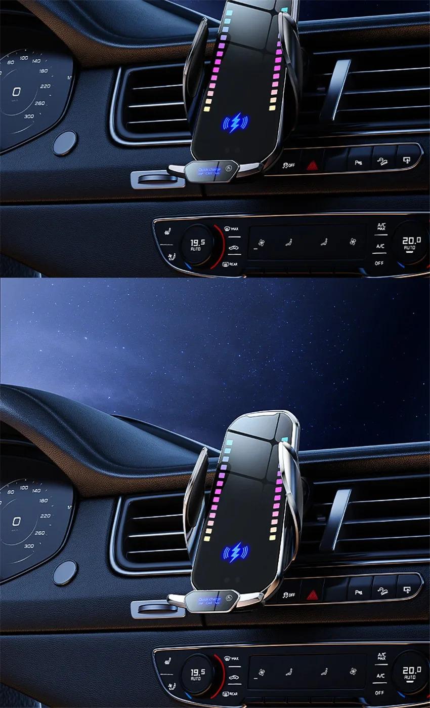 Wireless Charging Smart Rhythm Color Lights with Infrared Sensing, Adjustable Car Phone Holder & Retractable Stand for Music and Car Use magnetic phone holder, Car Wireless Charger, Wireless Fast Charging,summervibes Wireless Charging Smart Rhythm Color Lights with Infrared Sensing, Adjustable Car Phone Holder & Retractable Stand for Music and Car Use magnetic phone holder, Car Wireless Charger, Wireless Fast Charging,summervibes