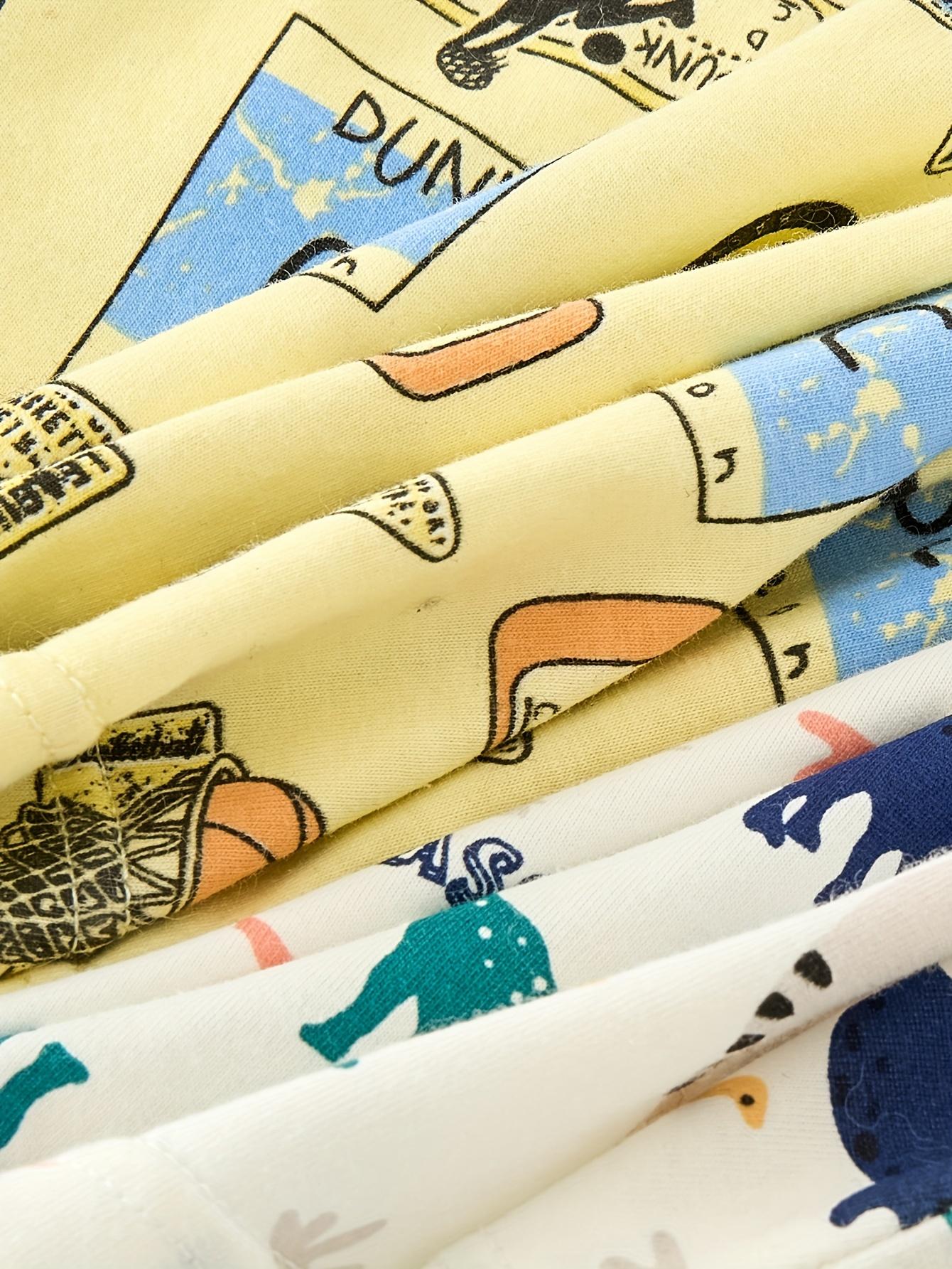 10 Pack Boys Underwear 3-15 Years Cute Cartoon Dinosaur Print Boxer Briefs Breathable Stretch Waistband All Season Comfort Full Body Patterns Plaid Stripes Camo Floral