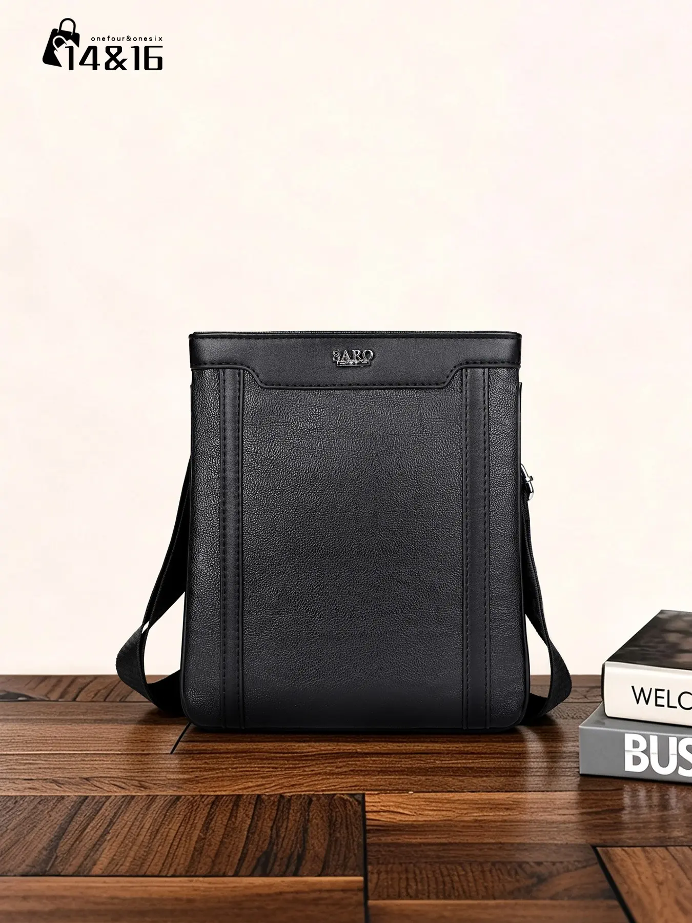Men's Messenger Bag, PU Leather Zipper Design, Business Casual All-Seasons, Multifunctional Organizer, Ideal Gift for Boyfriend/father