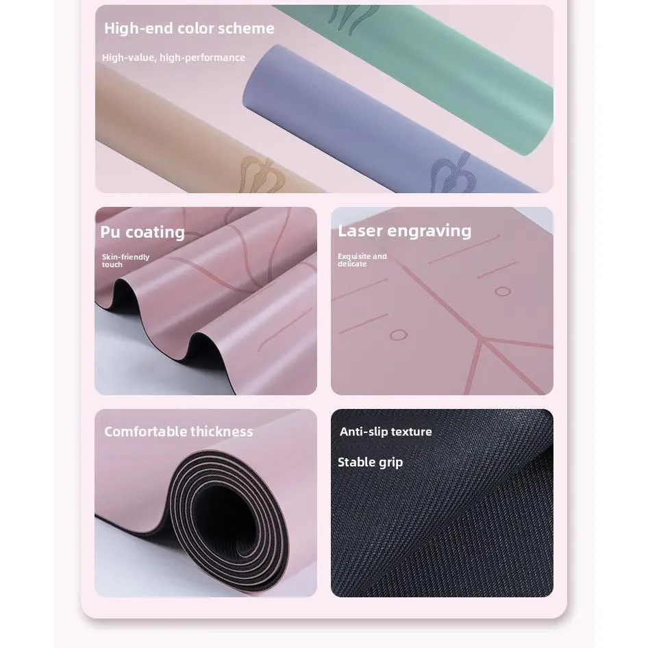 PU natural rubber yoga mat non-slip local tyrant mat fitness mat 5MM yoga studio high-end sports mat factory direct sales