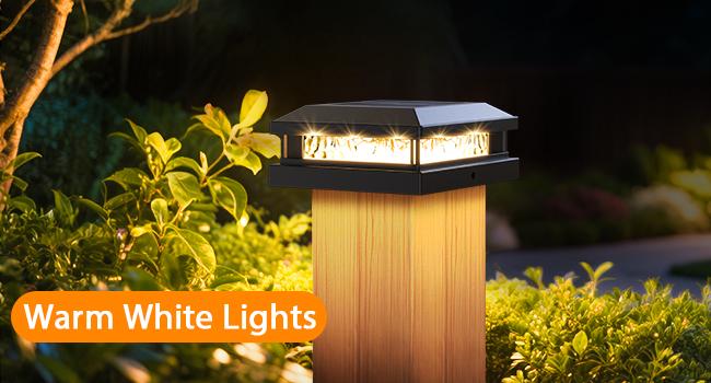 12-Pack Solar Post Lights with 2 Color Lighting, 16LEDs Post Cap Solar Lights Outdoor Waterproof, Fence Lights Solar-Powered for 4x4 4.5x4.5 5x5 Vinyl/Wooden Posts in Garden Stair Patio Deck