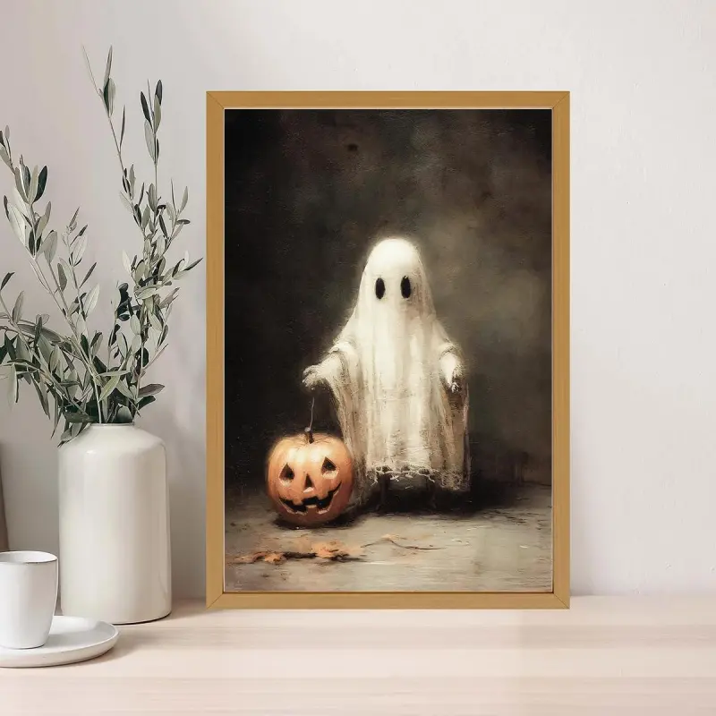 1pc Whimsical Pumpkin Canvas Poster - Modern Classic Home Decor Wall Art, Durable Indoor-Outdoor Use for Living Room, Kid Room, 12x18 inch, 20x30 inch, 24x36 inch(60x90cm), 24×36Inch(60×90Cm), Balcony