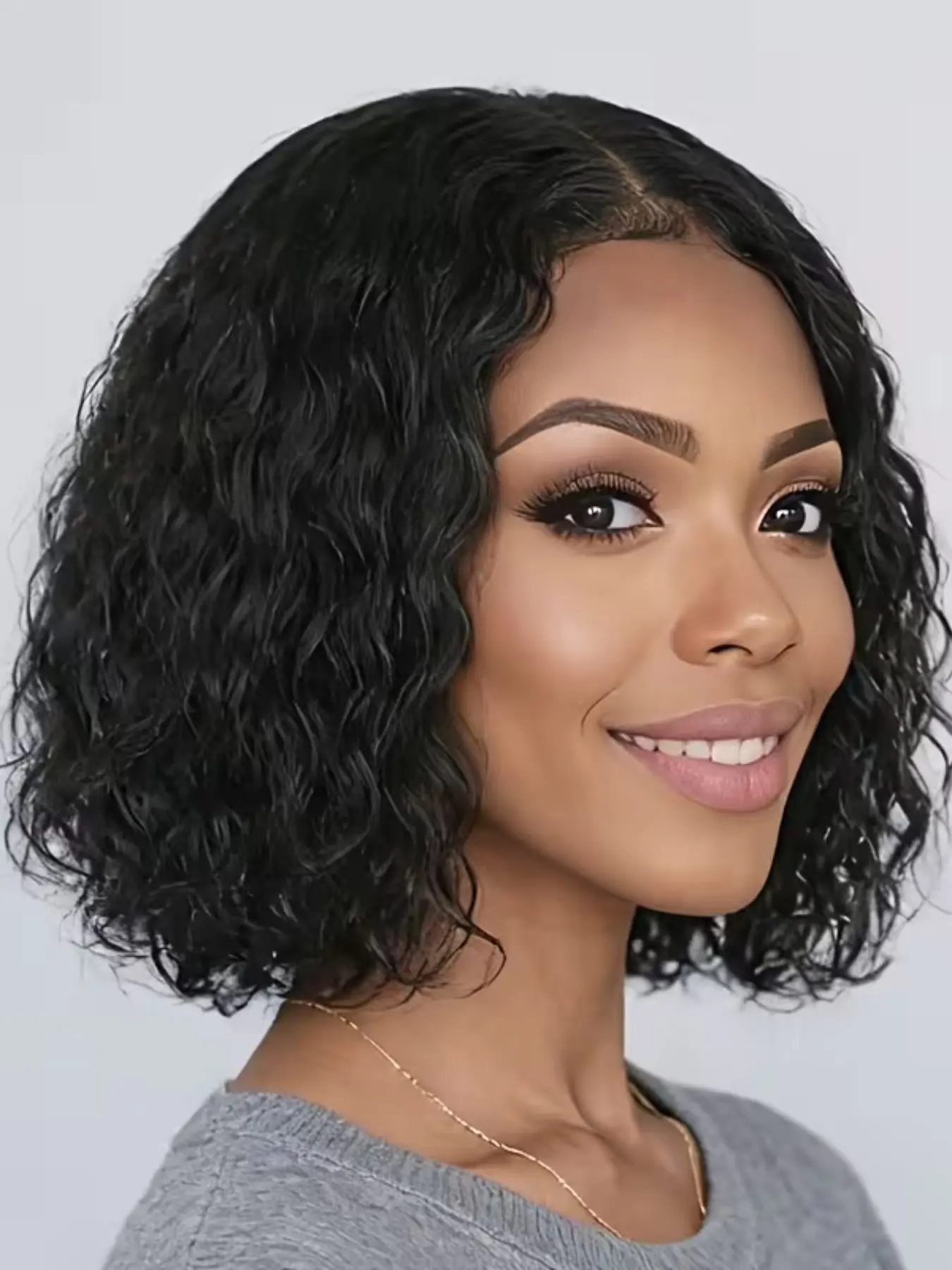 4X4 Human Hair Short Curly Wigs For Women Human Hair Deep Wave Lace Front Wigs Human Hair Fluffy Curly Wig