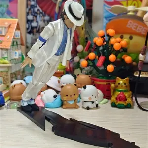 Good Quality 14cm Michael Jackson Action Figure Smooth Criminal Moonwalk PVC MovableMichael Collection Model Ornament Toys Gifts