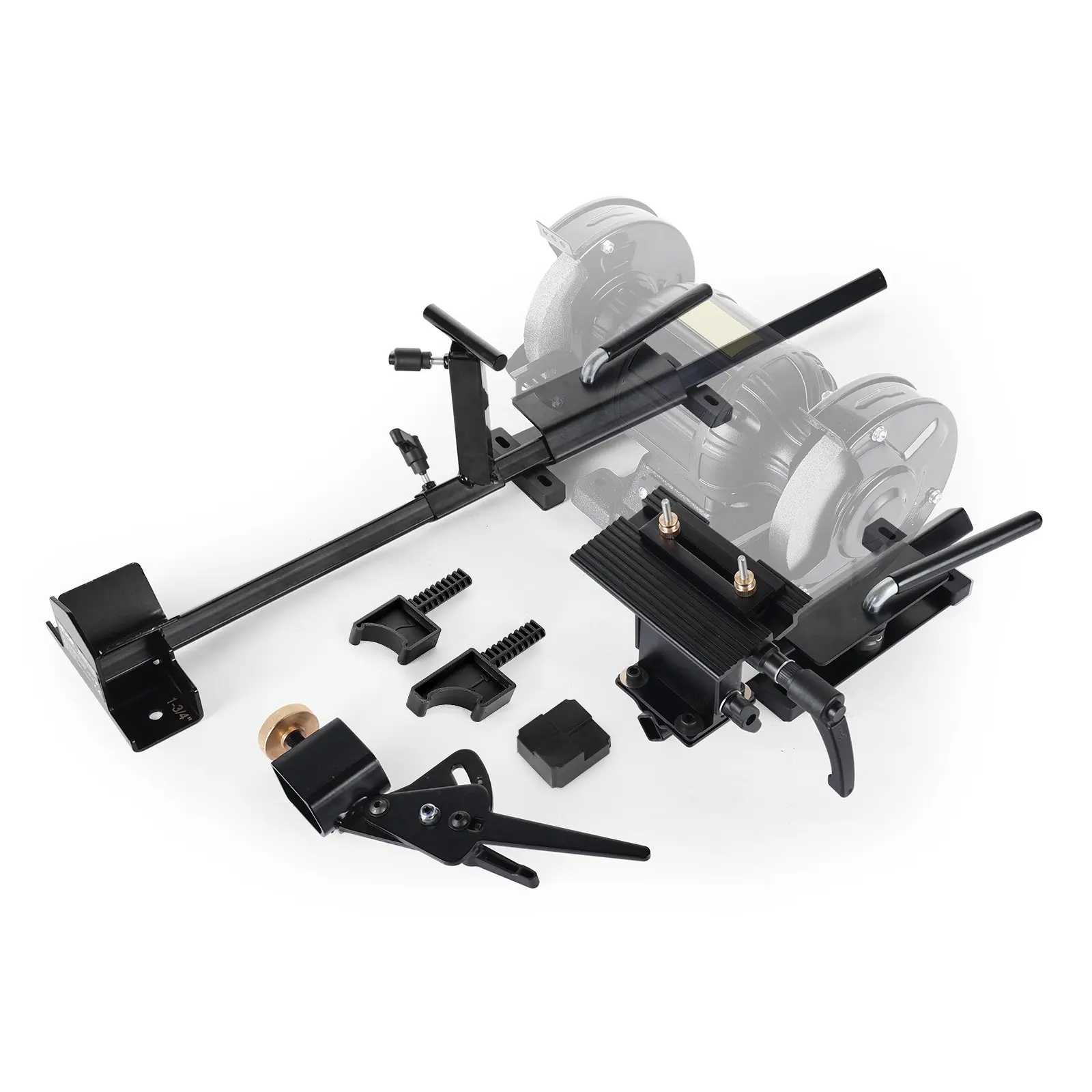 VEVOR Pro Grind Sharpening System, Multi-Grind Sharpening Jig for 6" 8" Bench Grinder - with Platform Jig, Tool Rest Bar, Setup Block, Miter Slide, Micro Bevel Block, for Chisels Woodturning Tools, Chisel Sharpening, Flat + Pivot