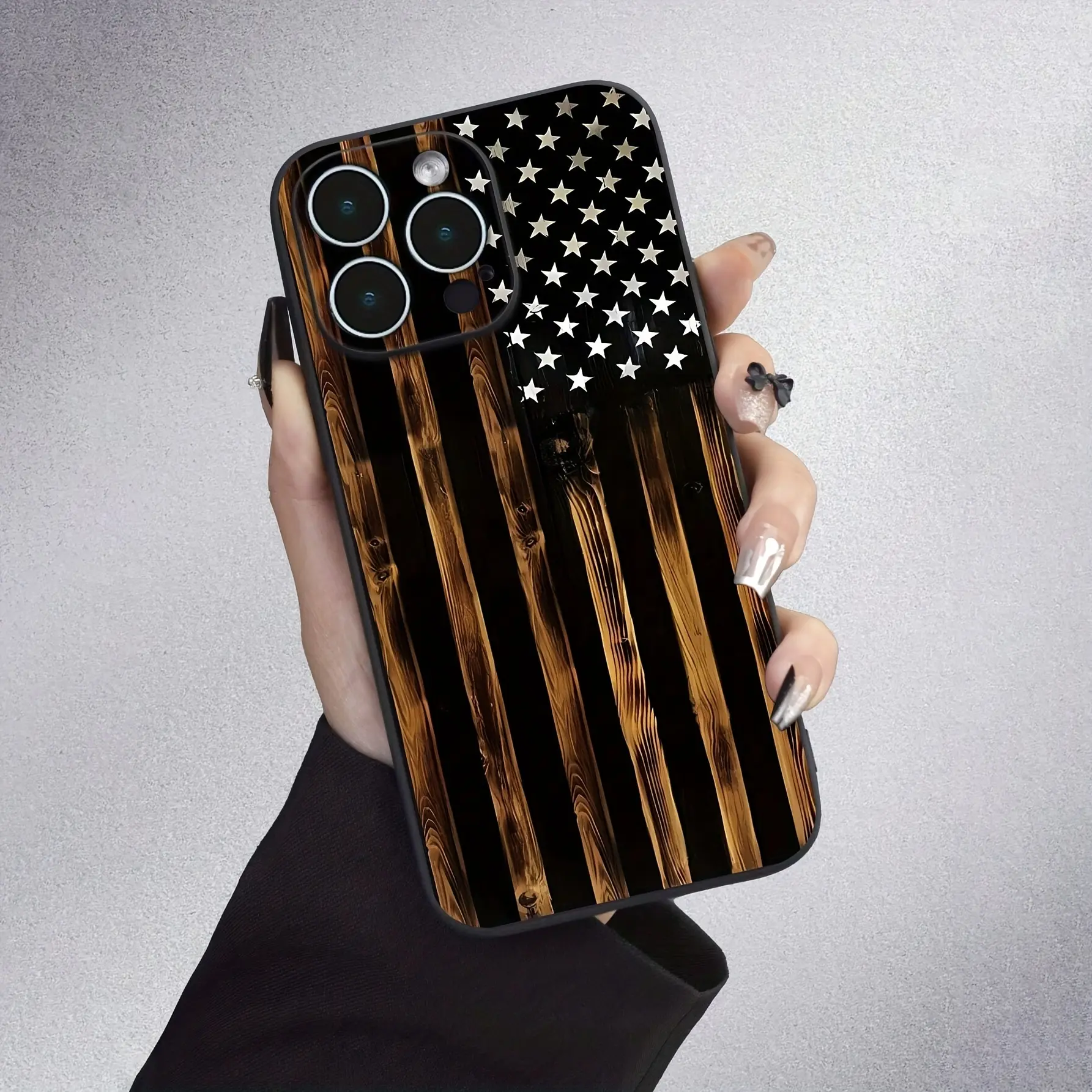 Wood-grain, black matte, full-coverage shock-resistant phone case with transparent shock-absorbing protection for iPhone 15 Pro Max, 15 Plus, 15 Pro, 15, 14 Pro Max, 14 Plus, 14 Pro, 14, 13 Pro Max, 13 Pro, 13, 12 Pro Max, 12 Pro, 12, 11 Pro Max, 11 Pro