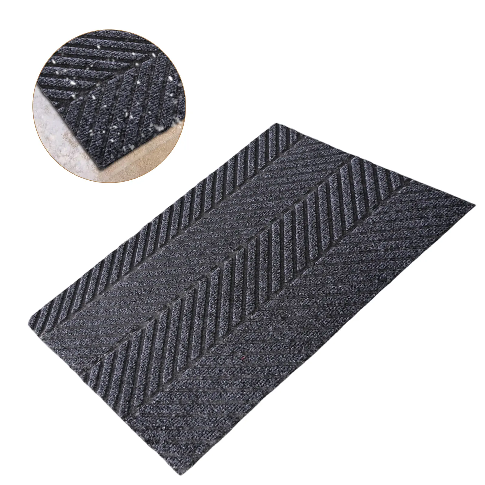 Garvee Heavy Duty Non-Slip Entryway Mat – Commercial Waterproof Floor Rug – Low Profile & Easy to Clean – All-Weather, Fade Resistant, Industrial Welcome Mat for Indoor Outdoor Use, Gray, Size: 24" x 36" (ALL-DT006 60*90cm)