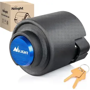 Nilight 2-5/16 Inch Trailer Lock Heavy Duty Anti-Theft Trailer Hitch Locks Fit for 2 5/16 Inch Ball Coupler Safety Chains Trailer Tongue Lock Set with Key Pry-Resistant Brass Core for Trailer Boat RV